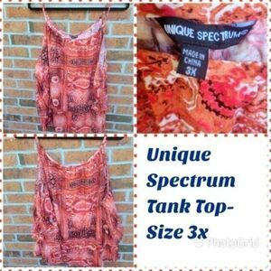 Unique SPECTRUM Women's Boho Fall Colors Tank Top- Plus Size 3x